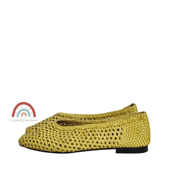 New! Madewell The Mylie Ballet Flat in Handwoven Leather Iced Lemon - Picture 5 of 12